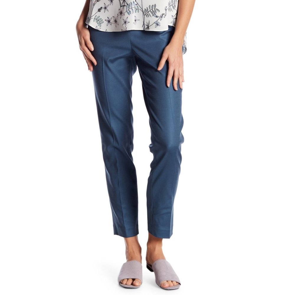 China Blue Solid Woven Skinny Pants